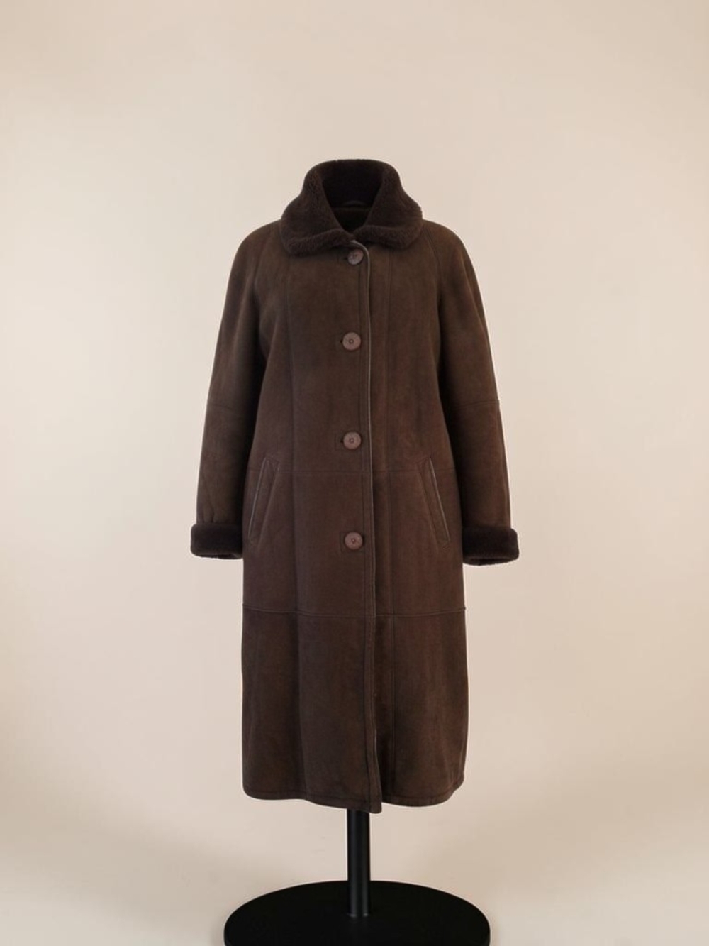 Vintage Rosa🍁mori Irma Paytler Brown Shearling Suede Long Coat XL